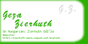geza zierhuth business card